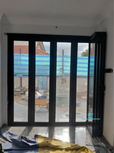 Folding Door With Security Mesh — Security Mesh by ST Glass Aluminium thumbnail 2