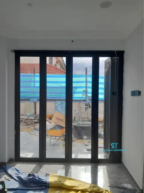 Folding Door With Security Mesh — Security Mesh by ST Glass Aluminium thumbnail 4
