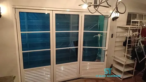 Folding Louvers Door — Louvred & Aluminium Hollow by ST Glass Aluminium thumbnail 3