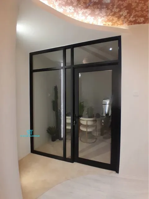 Fixed Glass With Swing Door — Glass Partition & Glass Work by ST Glass Aluminium thumbnail 2
