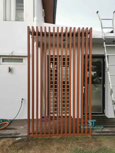 Aluminium Hollow  Wood Colour — Louvred & Aluminium Hollow by ST Glass Aluminium thumbnail 2