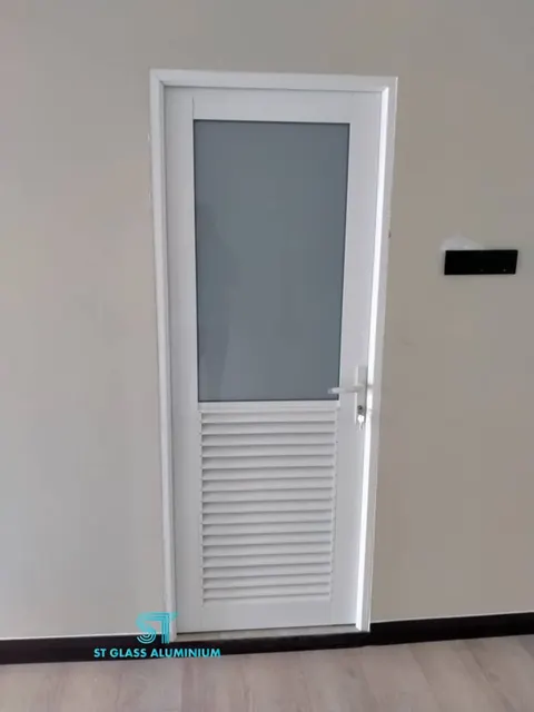 Louvred Swing Door — Louvred & Aluminium Hollow by ST Glass Aluminium thumbnail 1