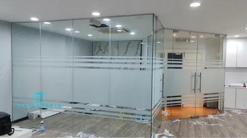 Office Tempered Glass Partition — Office Glass Partition by ST Glass Aluminium thumbnail 1