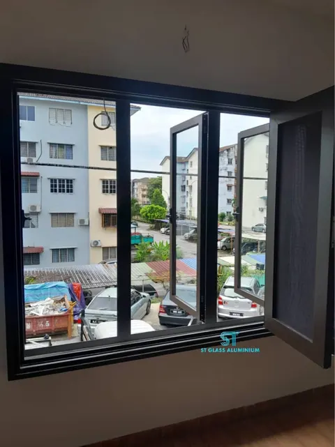 Folding Window Mesh With Multipoint Window — Security Mesh by ST Glass Aluminium thumbnail 1