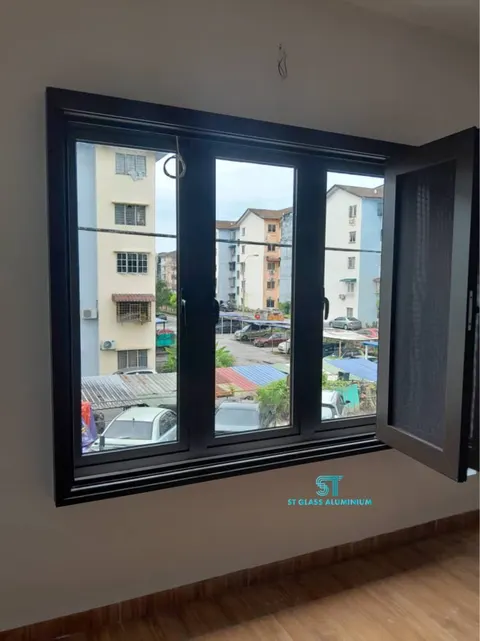 Folding Window Mesh With Multipoint Window — Security Mesh by ST Glass Aluminium thumbnail 2
