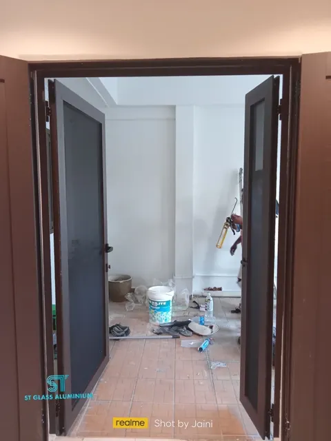 Main Door With Security Mesh — Security Mesh by ST Glass Aluminium thumbnail 3