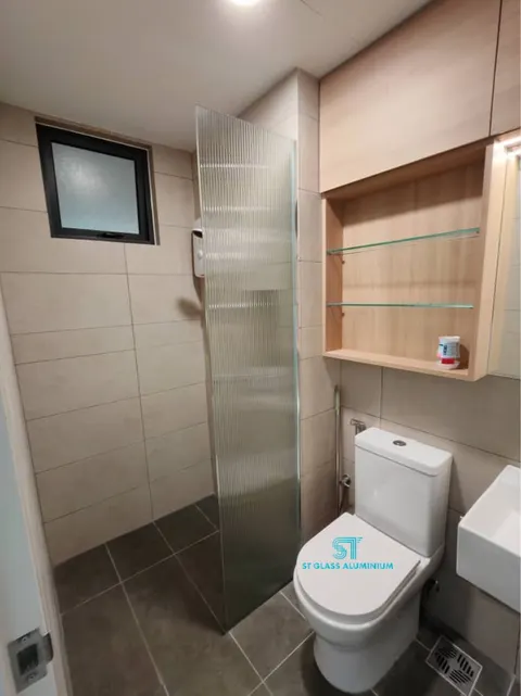 Shower Screen Rib Fixed Glass