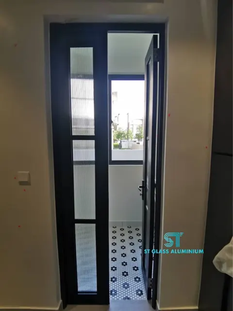 Rib Glass Double Swing Door — Swing Door by ST Glass Aluminium thumbnail 3