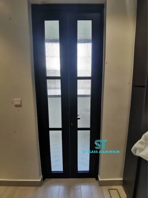Rib Glass Double Swing Door — Swing Door by ST Glass Aluminium thumbnail 1
