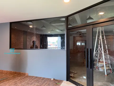 Shopfront Swing Door — Office Glass Partition by ST Glass Aluminium thumbnail 3