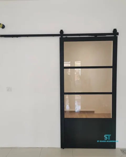 Hanging Sliding Door — Trackless Sliding Door by ST Glass Aluminium thumbnail 2