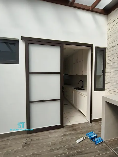 Hanging Sliding Door — Trackless Sliding Door by ST Glass Aluminium thumbnail 2