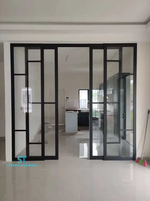 Hanging Sliding Door — Trackless Sliding Door by ST Glass Aluminium thumbnail 2