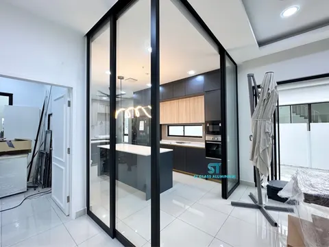 Hanging Sliding Door — Trackless Sliding Door by ST Glass Aluminium thumbnail 4