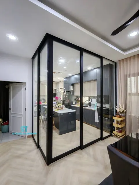 Hanging Sliding Door — Trackless Sliding Door by ST Glass Aluminium thumbnail 2