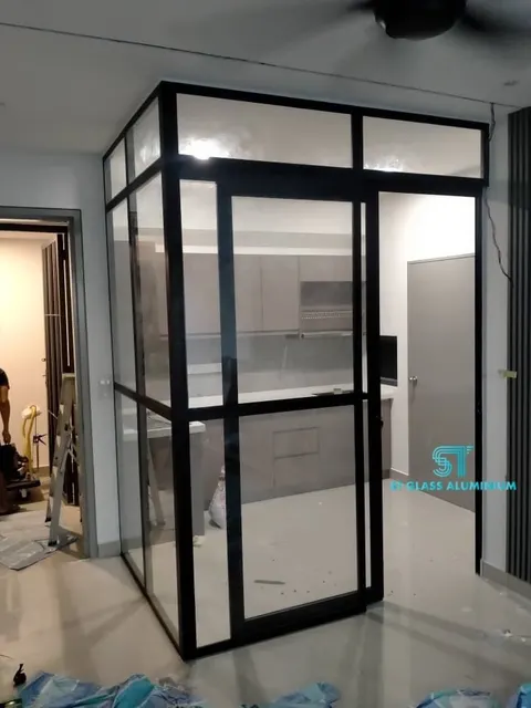 Hanging Sliding Door — Glass Partition & Glass Work by ST Glass Aluminium thumbnail 2