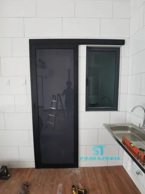 Hanging Sliding Door — Trackless Sliding Door by ST Glass Aluminium thumbnail 2
