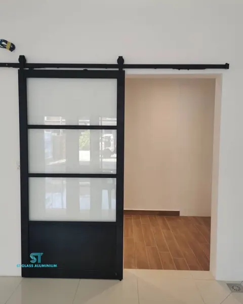 Hanging Sliding Door — Trackless Sliding Door by ST Glass Aluminium thumbnail 3