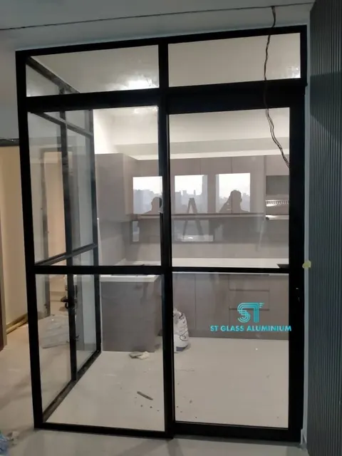 Hanging Sliding Door — Glass Partition & Glass Work by ST Glass Aluminium thumbnail 3
