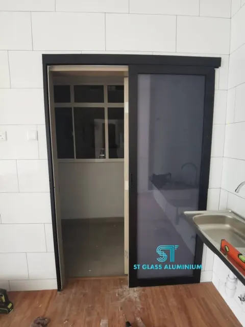 Hanging Sliding Door — Trackless Sliding Door by ST Glass Aluminium thumbnail 1