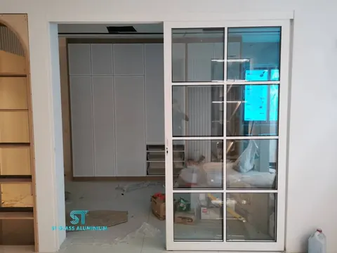 Hanging Sliding Door — Trackless Sliding Door by ST Glass Aluminium thumbnail 2