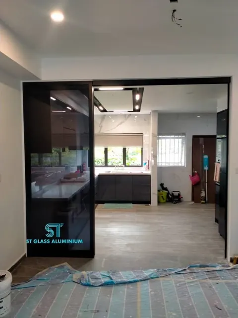 Hanging Sliding Door — Trackless Sliding Door by ST Glass Aluminium thumbnail 2