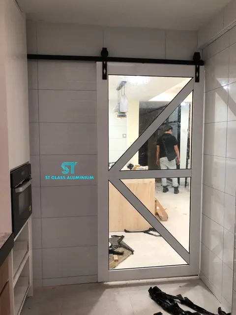 Hanging Sliding Door — Trackless Sliding Door by ST Glass Aluminium thumbnail 1