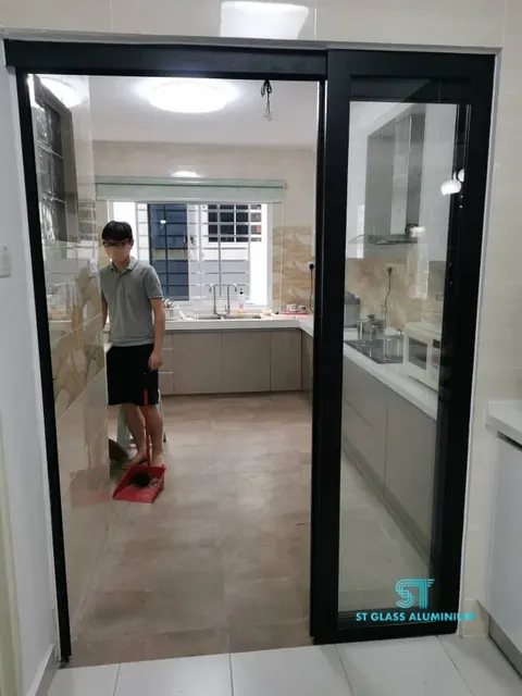 Hanging Sliding Door — Trackless Sliding Door by ST Glass Aluminium thumbnail 2