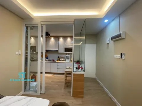 Hanging Sliding Door With Fixed Glass — Trackless Sliding Door by ST Glass Aluminium thumbnail 4