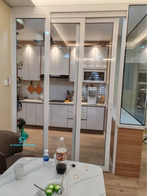 Hanging Sliding Door With Fixed Glass — Trackless Sliding Door by ST Glass Aluminium thumbnail 6