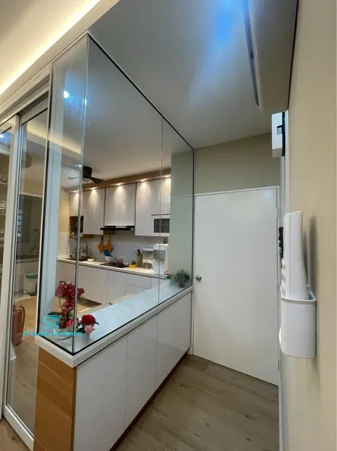 Hanging Sliding Door With Fixed Glass — Trackless Sliding Door by ST Glass Aluminium thumbnail 2