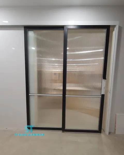 Rib Glass Hanging Door — Trackless Sliding Door by ST Glass Aluminium thumbnail 2