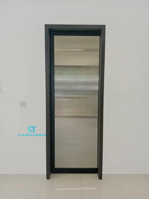 Rib Glass Hanging Sliding Door — Trackless Sliding Door by ST Glass Aluminium thumbnail 4