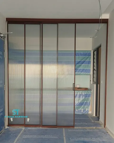Slim Hanging Sliding Door — Trackless Sliding Door by ST Glass Aluminium thumbnail 2