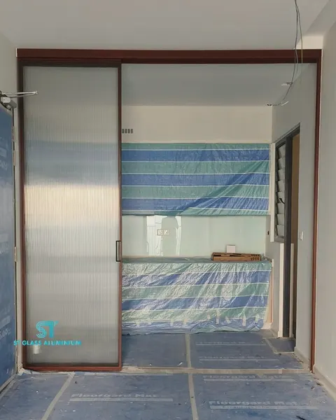 Slim Hanging Sliding Door — Trackless Sliding Door by ST Glass Aluminium thumbnail 4