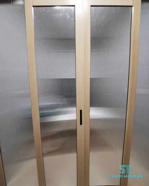 Wood Colour Hanging — Trackless Sliding Door by ST Glass Aluminium thumbnail 4