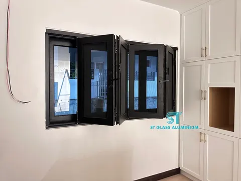 Folding Window With Security Mesh — Window Series by ST Glass Aluminium thumbnail 5