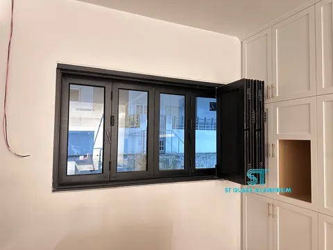 Folding Window With Security Mesh — Window Series by ST Glass Aluminium thumbnail 3