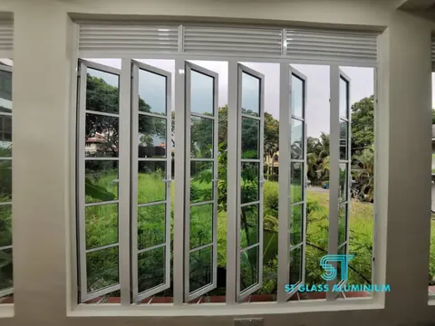 Louvers With Multipoint Casement Window — Window Series by ST Glass Aluminium thumbnail 2